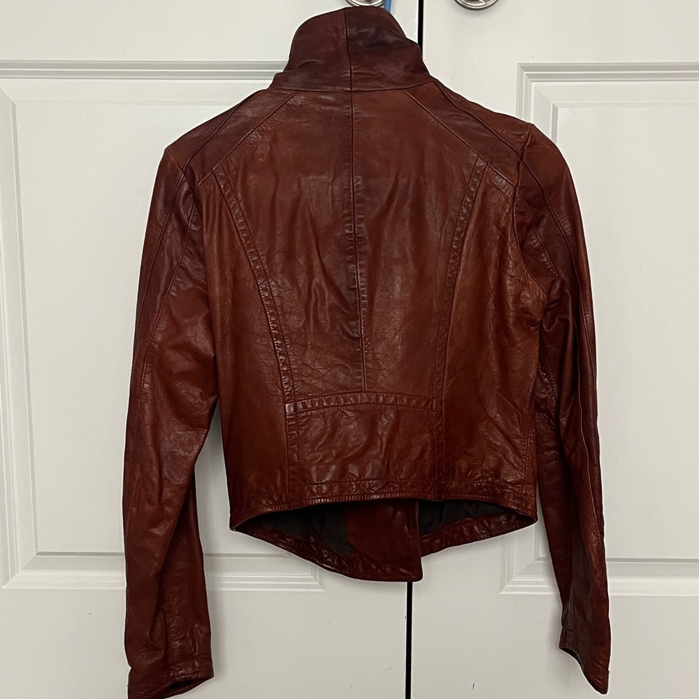 Black Rivet Women's Rich Brown Leather Jacket - Picture 8 of 8